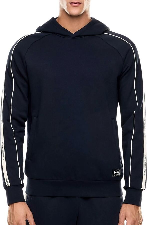 Ea7 Emporio Armani Trainingsjack Logo Series Tape Overhead Hoodie Navy