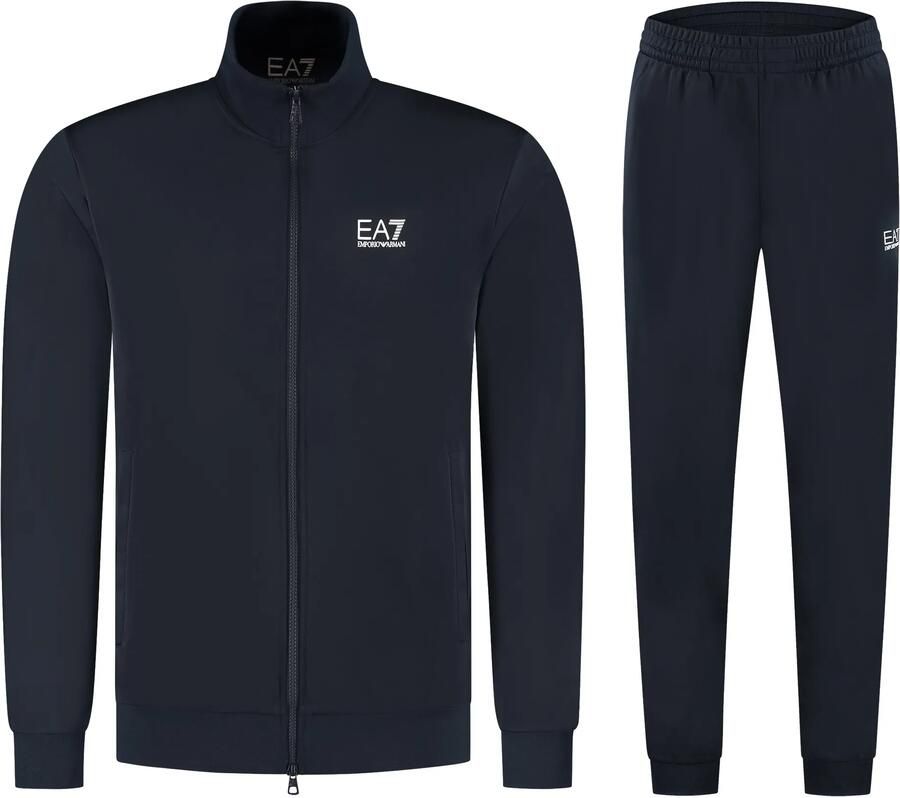 Emporio Armani EA7 Blauw en wit technisch stof trainingspak Blue Heren