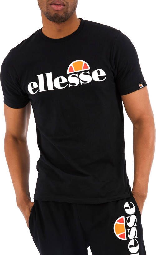 Ellesse Zwarte Logo Print Korte Mouw T-shirt Black Heren