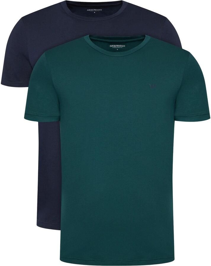 Emporio Armani T-shirt Korte Mouw 2-pack lounge ronde hals stretch T-shirt