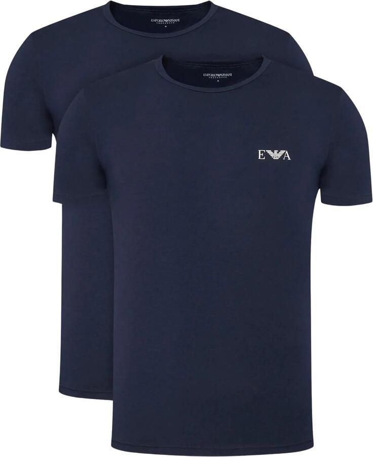 Emporio Armani Stretch Jersey Fitted Loungewear Shirt Heren (2-pack)