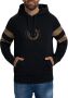 Fred Perry Gestreepte Logo Sweater met Capuchon Zwart Heren - Thumbnail 1