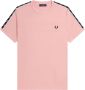 Fred Perry Tape Ringer T-Shirt Chalky Pink Black Roze Heren - Thumbnail 1