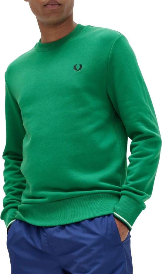 Fred Perry Crew Neck Sweatshirt Regular Fit Green Heren