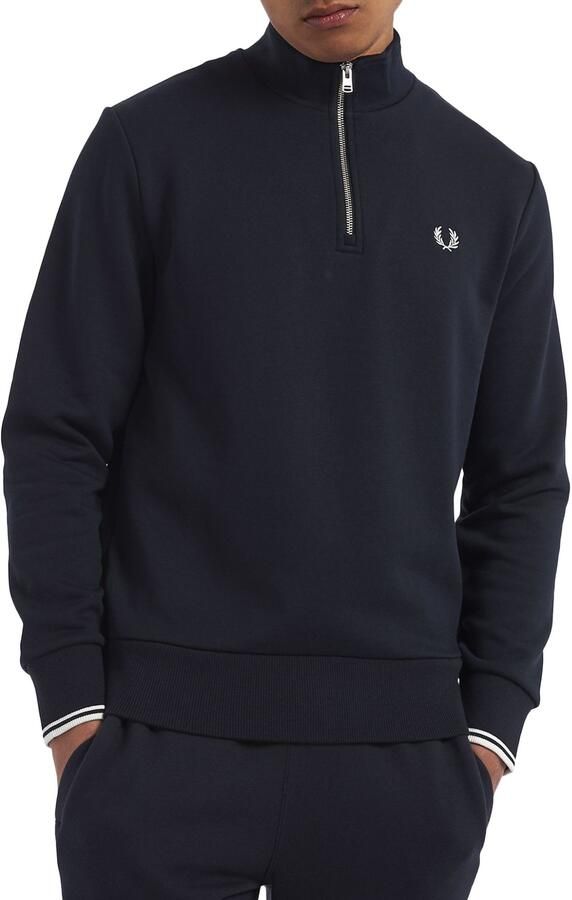 FRED PERRY Heren Truien & Vesten Half Zip Sweatshirt Donkerblauw - Foto 10