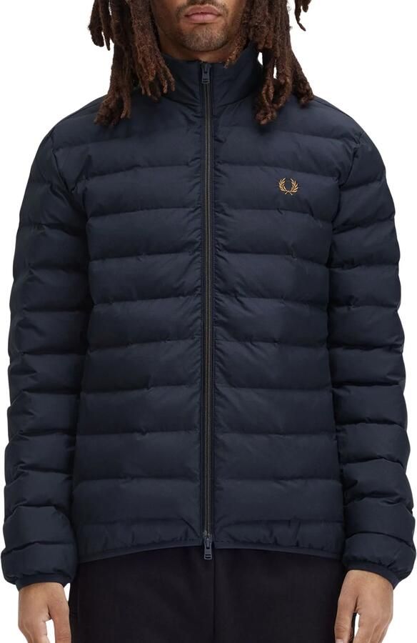 Fred Perry Marineblauwe Logo Puffer Jas Blue Heren