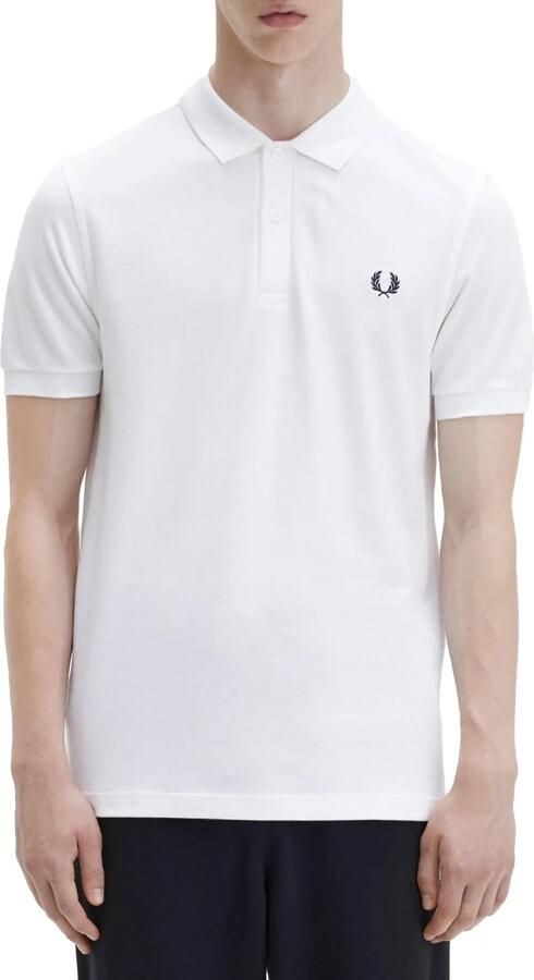 Fred Perry Origineel Enkele Streep Katoenen Poloshirt White Heren - Foto 13