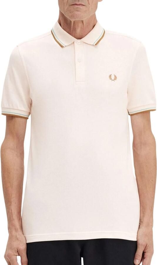 Fred Perry Klassieke Dubbele Streep Polo Shirt Pink Heren
