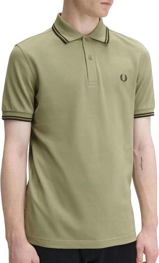 Fred Perry T-shirt Twin Tipped Polo Shirt Olive Mint Night Green