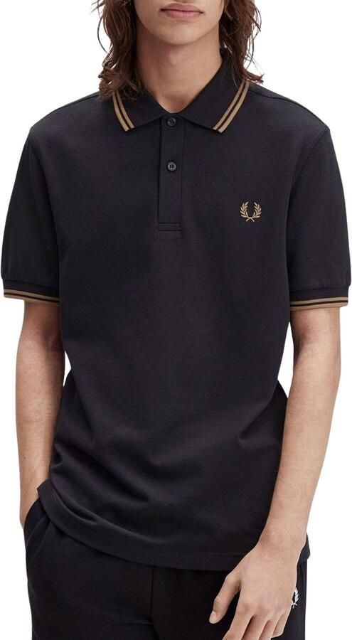Fred Perry Polo Shirt Korte Mouw Twin Tipped Polo Shirt Black Shaded