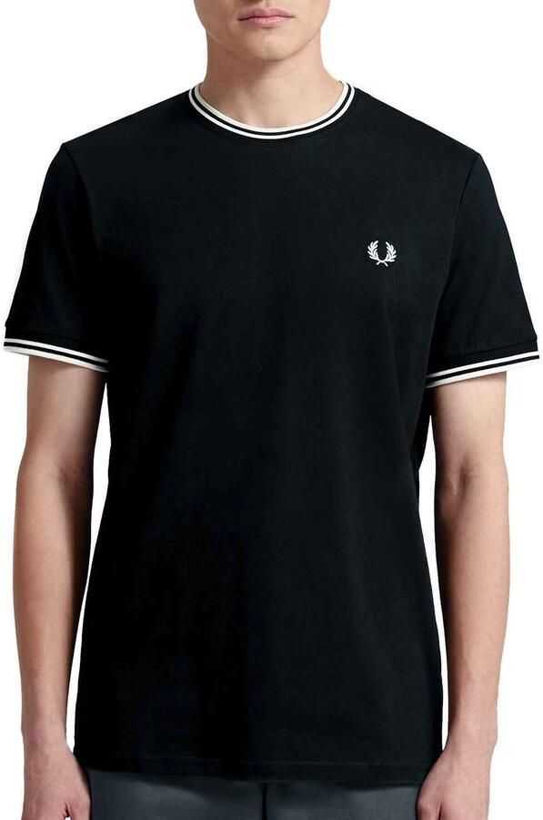 Fred Perry T-shirt met korte mouwen en contrastdetails Black Heren - Foto 6