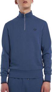 Fred Perry Half Zip Sweatshirt Midnight Blue Blauw Heren
