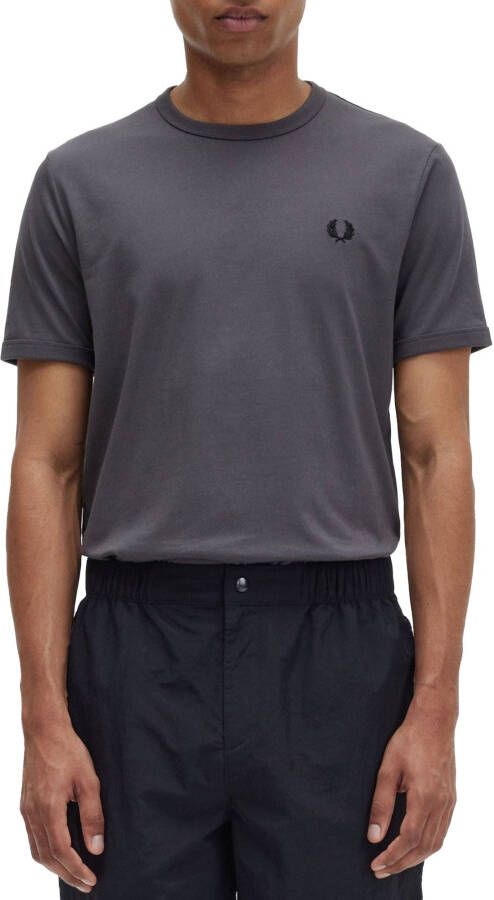 Fred Perry Retro Ringer T-shirt voor heren Grijs Heren