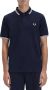 Fred Perry Polo manica corta con collo clico e polsini bordati a contrasto e logo ricamato sul petto uomo Fredperry M3600 Navy Bianco Blauw Heren - Thumbnail 3