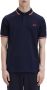 Fred Perry Polo manica corta con collo clico e polsini bordati a contrasto e logo ricamato sul petto uomo Fredperry M3600 Navy Rosso Blauw Heren - Thumbnail 3
