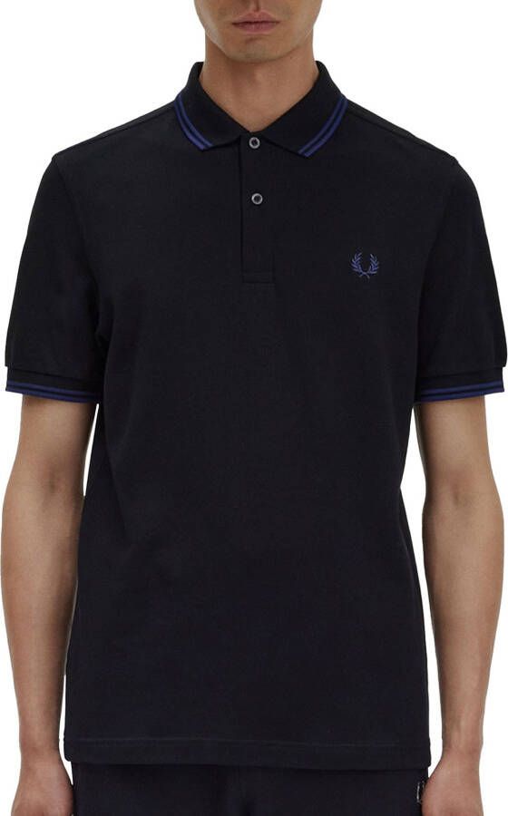 Fred Perry Twin Tipped Short Sleeve Polo Shirt Heren Black- Heren Black