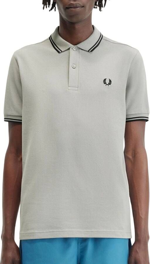 Fred Perry Twin Tipped Short Sleeve Polo Shirt Heren Grey- Heren Grey