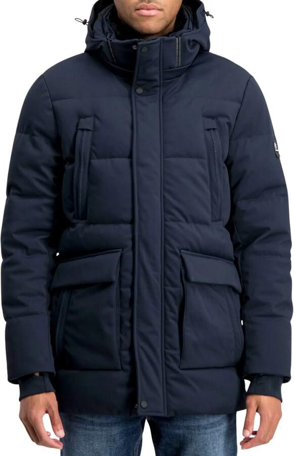 GABBIANO winterjas met imitatiebontkraag donkerblauw - Foto 3