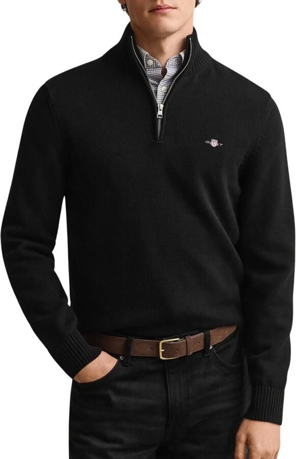 Gant Fleece Jack Casual katoenen sweatshirt met halve rits