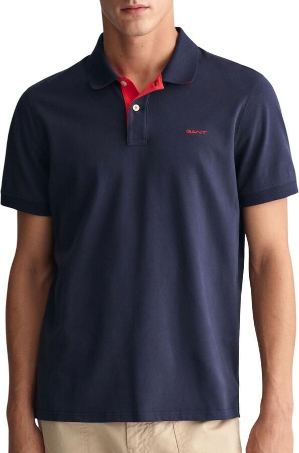 Gant Poloshirt REG CONTRAST PIQUE SS RUGGER met contrastkleurige inzetten - Foto 10