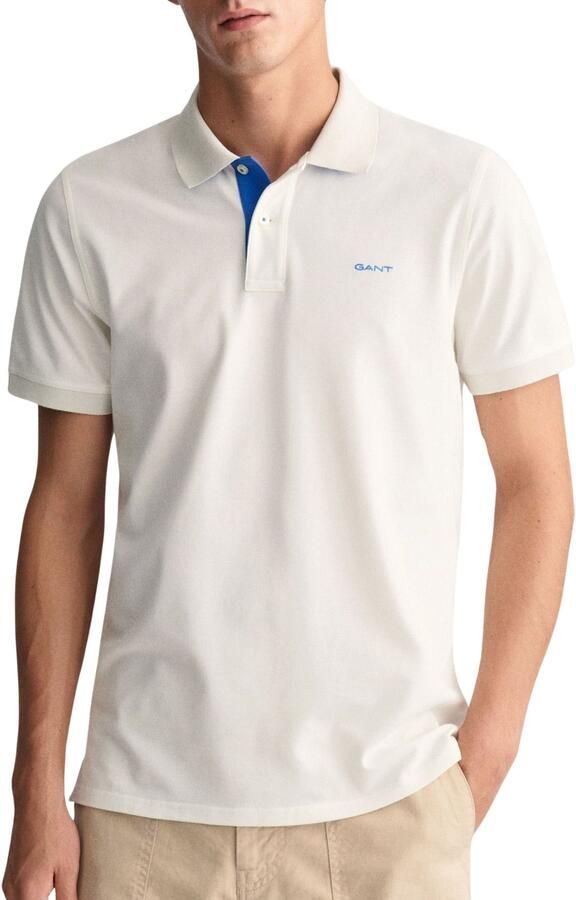 Gant Poloshirt REG CONTRAST PIQUE SS RUGGER met contrastkleurige inzetten - Foto 12