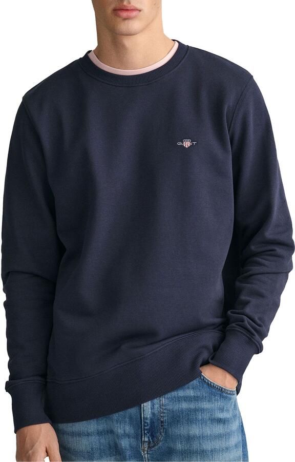 Gant Sweatshirt REG SHIELD C-NECK SWEAT met logoborduursel op borsthoogte