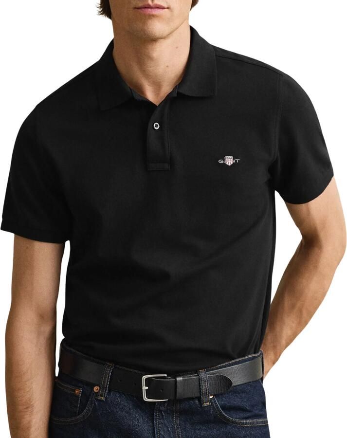 Gant Poloshirt REG SHIELD SS PIQUE POLO met logo en platte breikraag 100% katoen pique - Foto 17