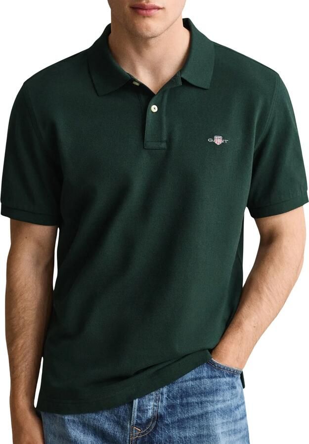 Gant Reguliere Shiel Korte Mouw Polo Green Heren
