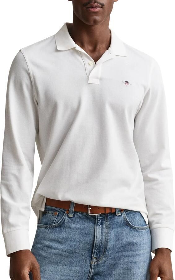 Gant Poloshirt REG SHIELD LS PIQUE RUGGER met logoborduursel op de borst - Foto 6