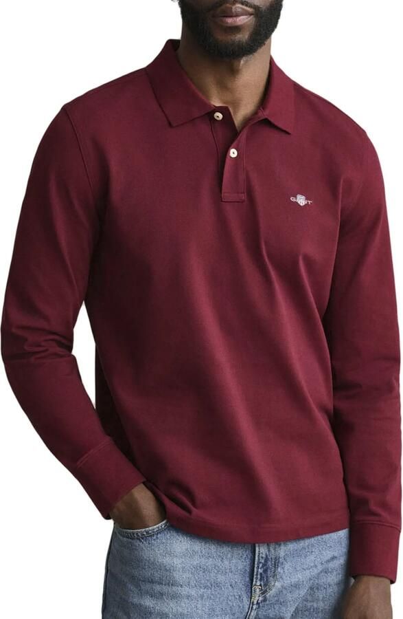 Gant Shield Piqué Rugger Longsleeve Polo Heren