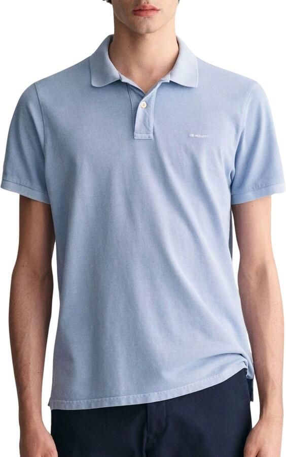 Gant Poloshirt korte mouw lichtblauw Blue Heren