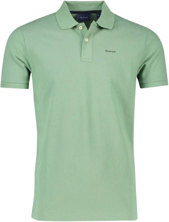 Gant Md.Ss Pique Rugger Short Sleeve Polo Green Heren