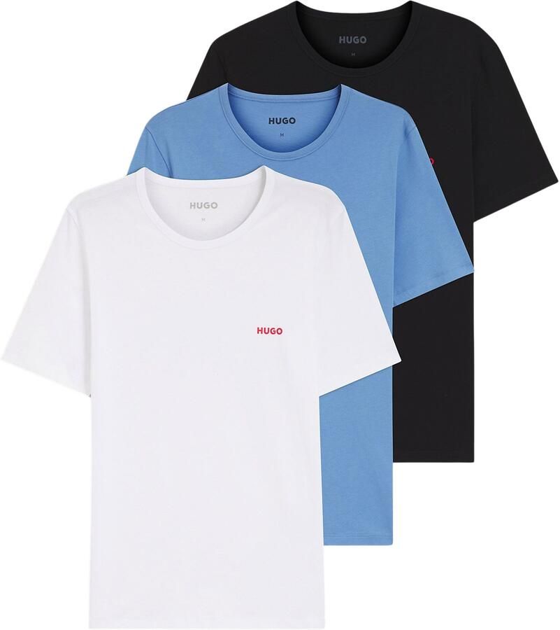 HUGO regular fit T-shirts van puur katoen in set van 3