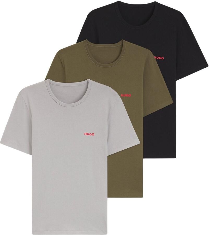HUGO regular fit T-shirts van puur katoen in set van 3