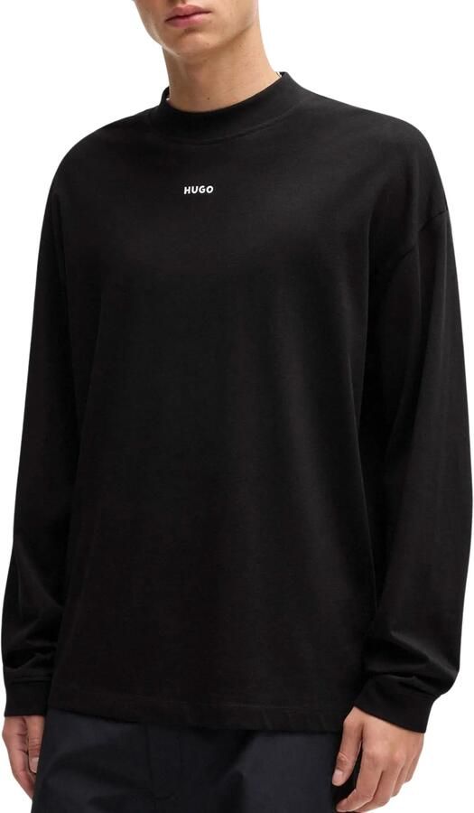 Hugo Boss Relaxed-Fit Logo-Print Longsleeve Black Dames