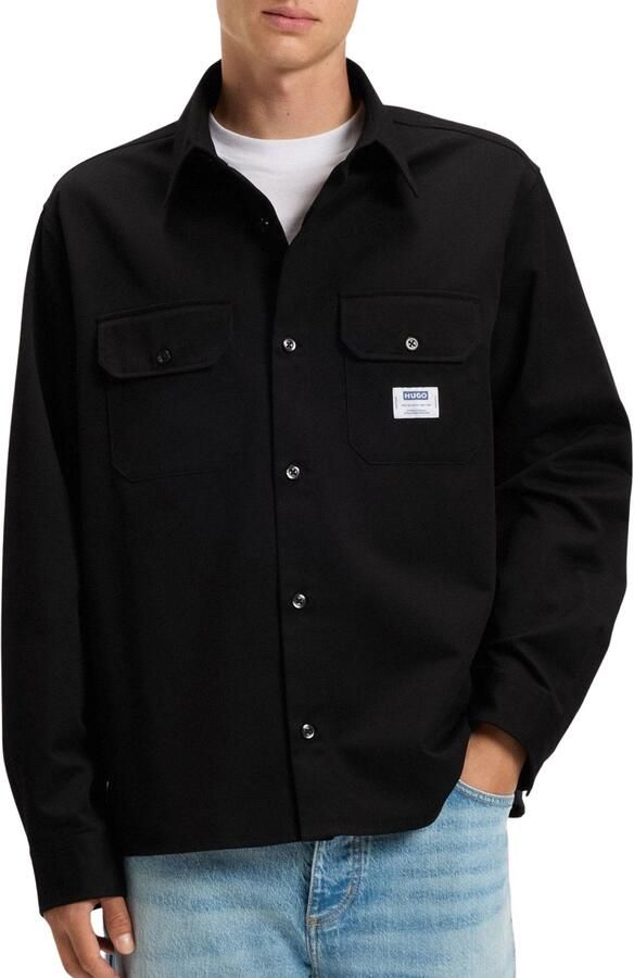 Hugo Blue Regular fit vrijetijdsoverhemd met borstzakken model 'Ekynone'