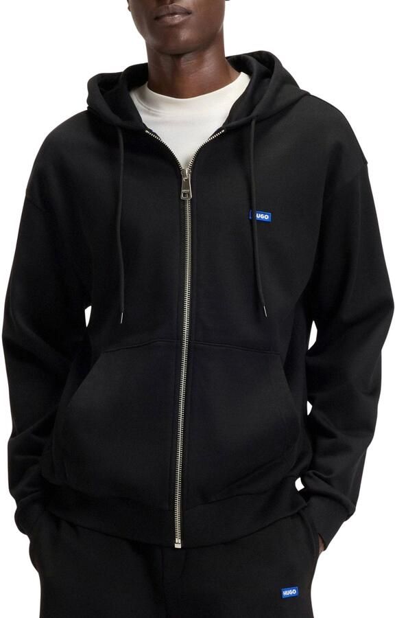 OTTO HUGO Blue Capuchonsweatvest Nadarasi met logo-badge