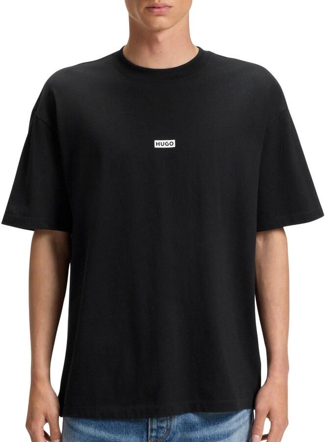 HUGO Blue T-shirt Nalono met logoprint oversized look met backprint - Foto 2