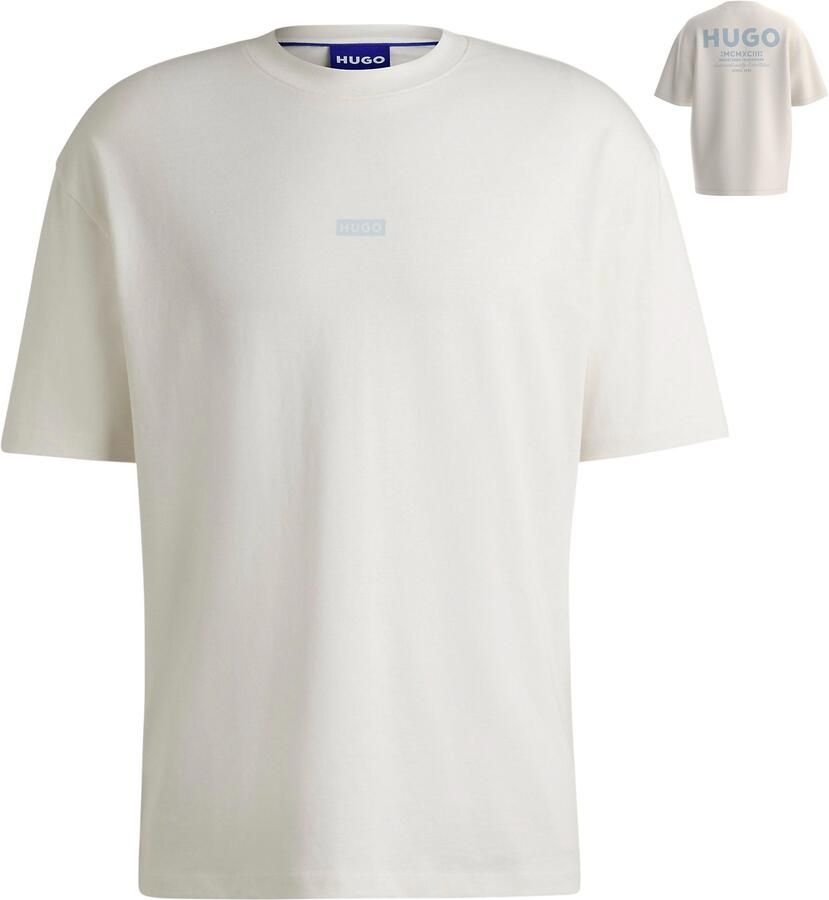 OTTO HUGO Blue T-shirt Nalono met logoprint oversized look met backprint