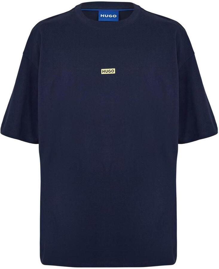 HUGO Blue Loose fit T-shirt van puur katoen