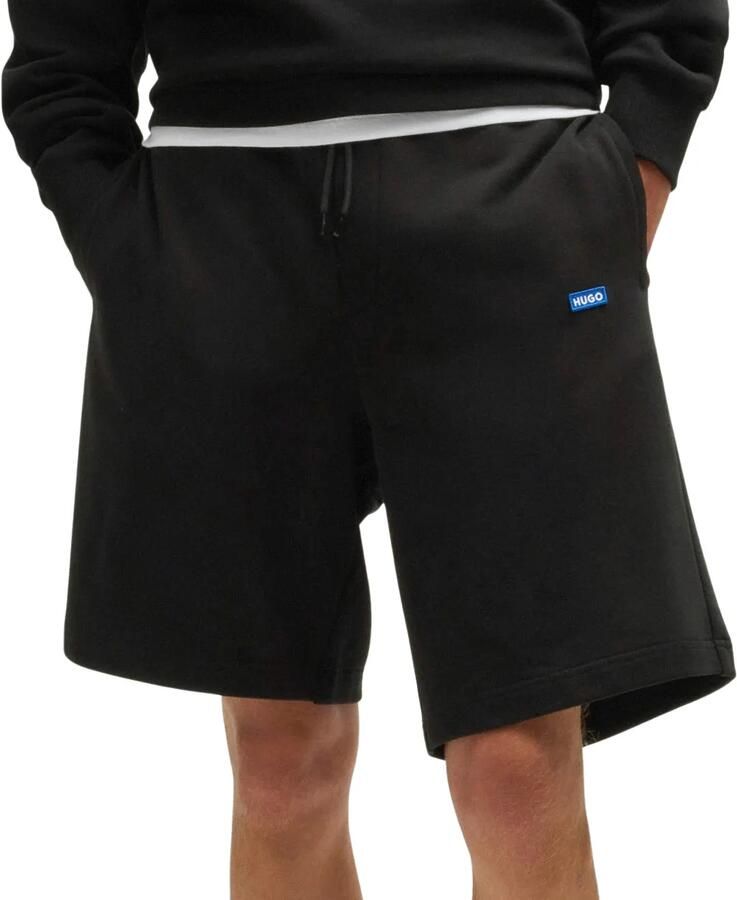 Hugo Blue Regular fit sweatshorts met labeldetail model 'Nasensio'