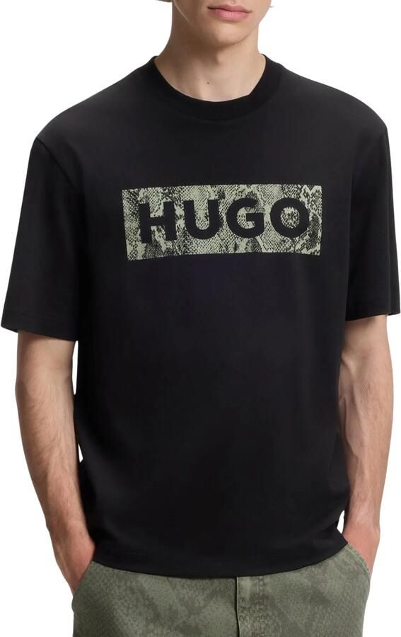 HUGO Blue Regular fit t-shirt van puur katoen model 'NERPIENT'