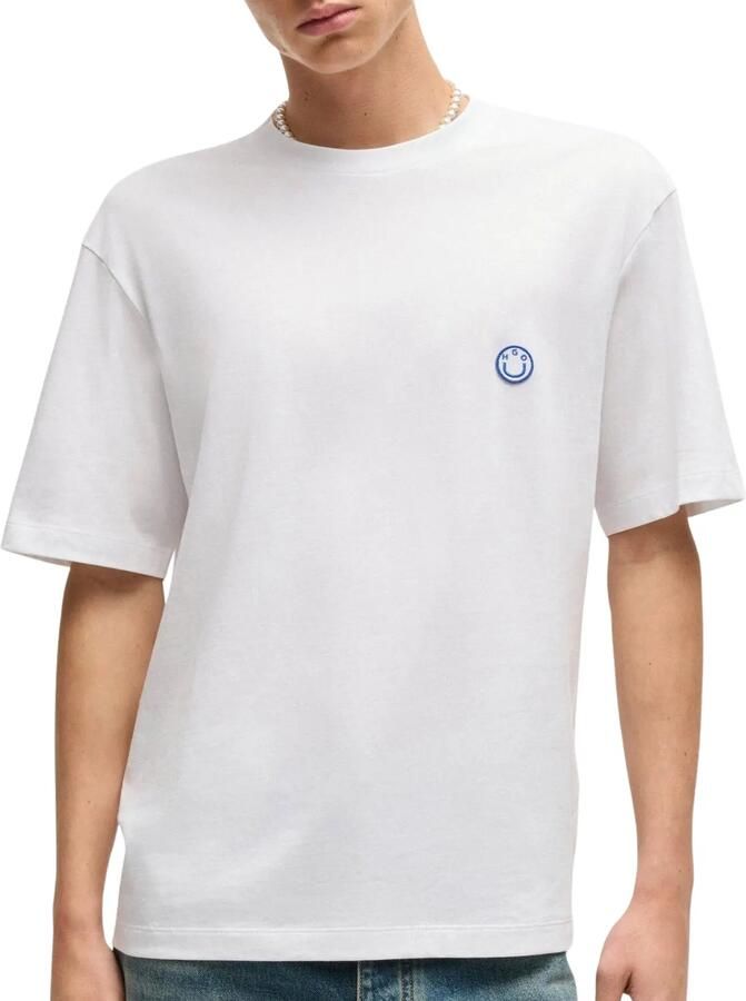 Hugo Blue T-shirt met logobadge model 'Niley'