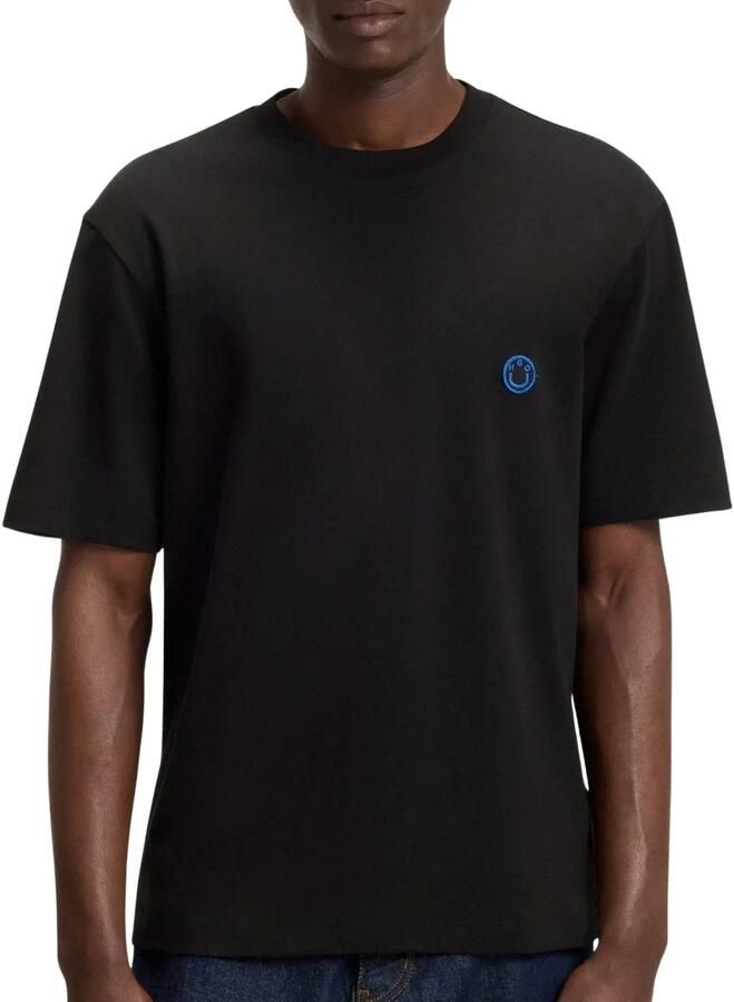 Hugo Blue T-shirt met logobadge model 'Niley'