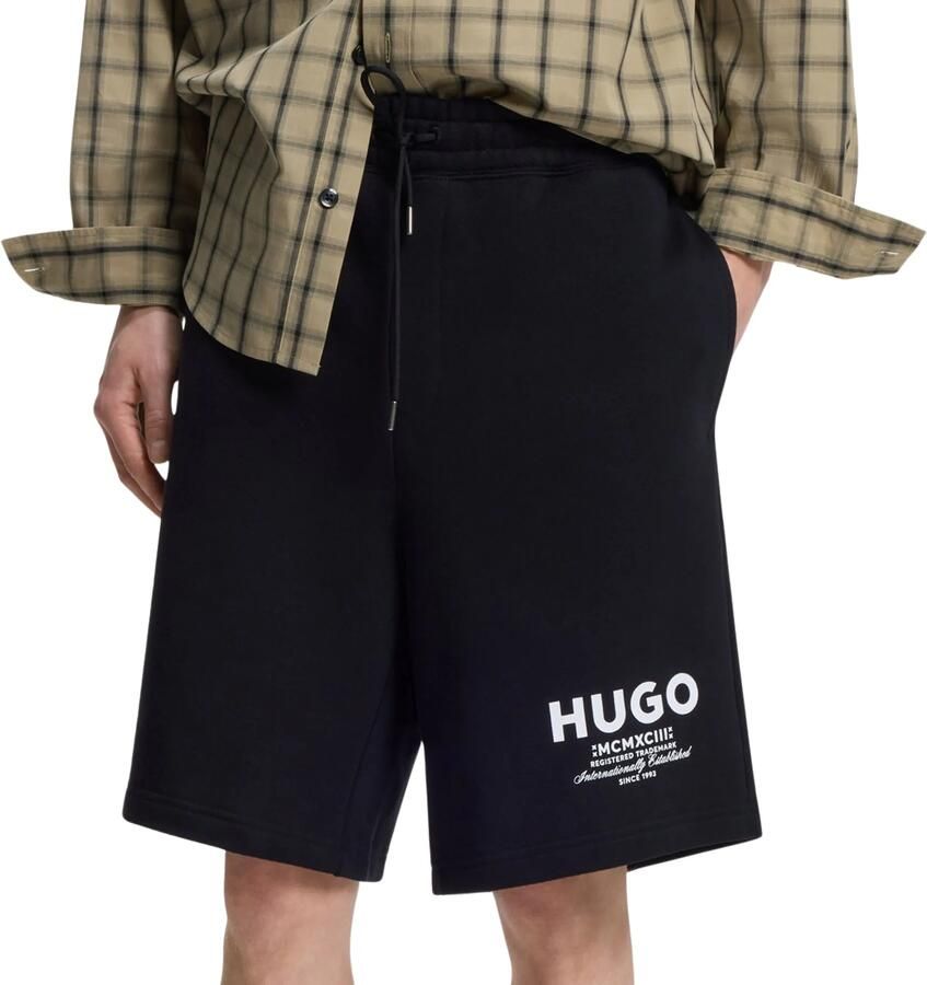 Hugo Blue Regular fit sweatshorts van puur katoen model 'NOMARIO'