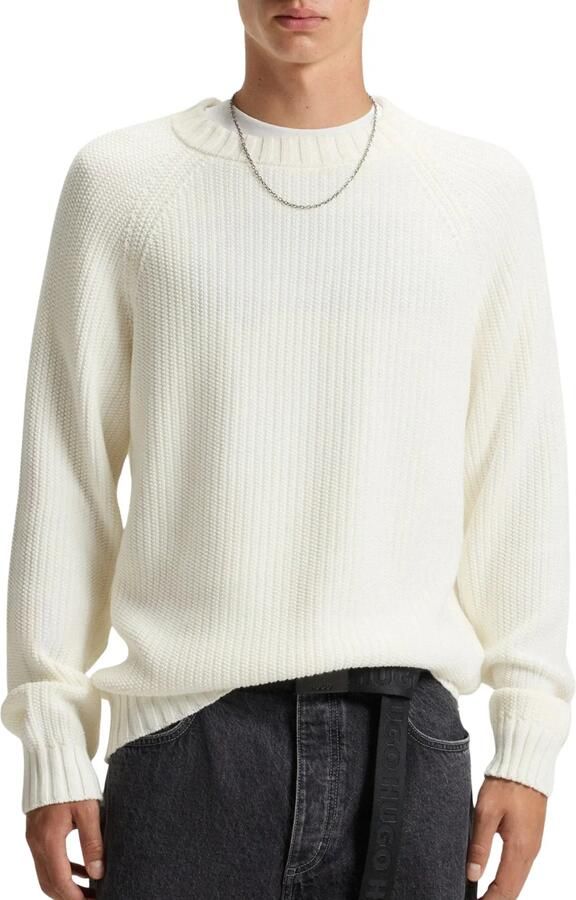 Hugo Blue Regular fit gebreide pullover van puur katoen model 'SONNEE' - Foto 6