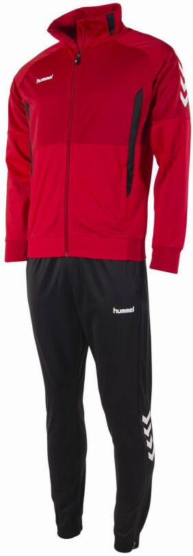 Hummel Junior trainingspak rood zwart Polyester Opstaande kraag 128