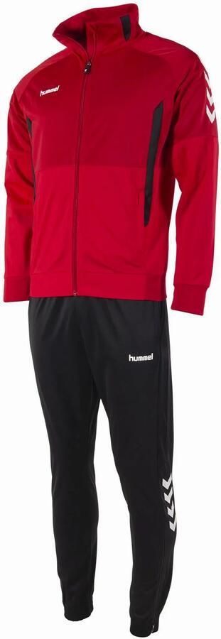 Hummel Junior trainingspak rood zwart Polyester Opstaande kraag 128