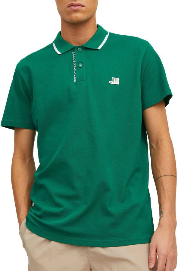 Jack & jones Logan Polo Shirt met Contrast Strepen Green Heren