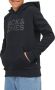 Jack & jones JUNIOR hoodie JJECORP met logo zwart Sweater Jongens Katoen Capuchon 164 - Thumbnail 3